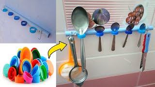 DIY - Spoon holder using plastic bottle cap and PVC pipe | Bingo Art