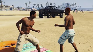 PS5版 GTA5 ビーチの住人同士を喧嘩させてみた