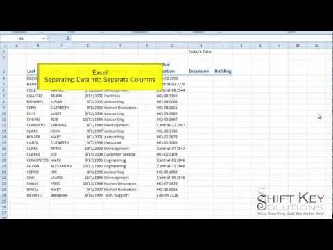 Excel 2010 - Separating Data into Separate Columns Excel 2010 - Separating Data into Separate Columns