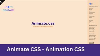 01. jQuery Plugin Tutorial | Animate CSS | Learn with Gsarwar