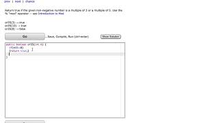 Java: CodingBat– Warmup-1– or35