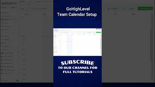 How to Setup the Team Calendar in Highlevel #shorts