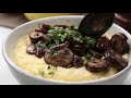 sherry mushrooms with creamy polenta and gremolata