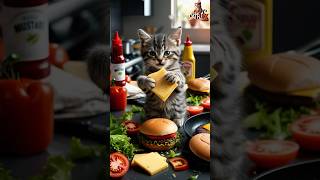 The Kitten’s Hamburger Adventure: A Fire and a Heroic Dad 🐈😻#cat #catlover #catflix