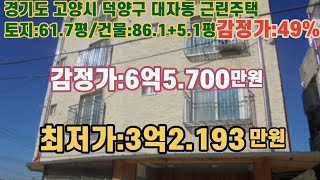 *변경('22.10/26)후 다음 매각기일 미정?/경기도 고양시 덕양구 대자동 중부대학교 고양캠퍼스 남동측 인근 근린주택 감정가의 49%/ 부동산 경매, NPL경매, NPL경매TV