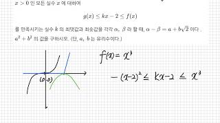 삼차함수 그래프의 개형\u0026접선의 방정식_난이도 상 (2018년 수능 나형 30번)