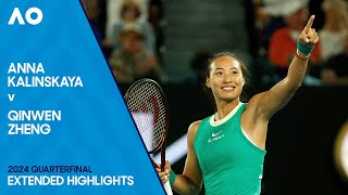 Anna Kalinskaya v Qinwen Zheng Extended Highlights | Australian Open 2024 Quarterfinal