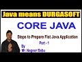 Java Tutorials || Core Java || Steps to Prepare First Java Application Part  - 1 by Nagoor Babu