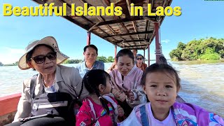 Visiting the islands of SEE PUN DON in the south of Laos