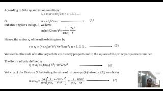 2023 2024 Bohr Theory of Hydrogen atom