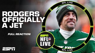 🚨 Aaron Rodgers OFFICIALLY a New York Jet 🚨 The FULL REACTION from NFL Live 👀