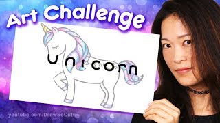 How to Turn the Word UNICORN into a Cartoon - Fun Art Challenge