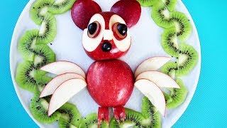 Art In Apple Show - Fruit Carving Apple Owl Garnish - Step By Step