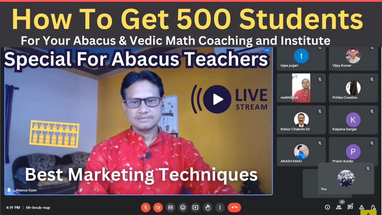 Abacus Vedic Math Marketing Session For Offline Classes Youtube