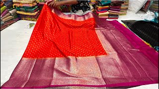 Chickpet Bangalore wholesale silk Sarees||Single saree courier available