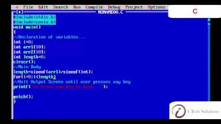 Copy the Elements of One array into another & fetching the size of array - C