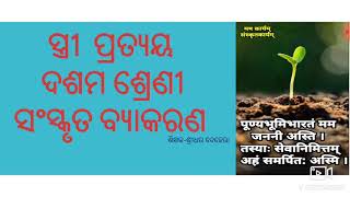 ଦଶମ ଶ୍ରେଣୀ ସଂସ୍କୃତ ବ୍ୟାକରଣ / CLASS X SANSKRIT GRAMMAR BY SRIDHAR SIR