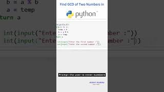 How to Find GCD of Two Numbers in Python #python #coding #pythonlearning #gcd #codingtutorial