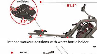 Sunny Health & Fitness Phantom Hydro Water Rowing Machine   SF RW5910, Silver , Gray