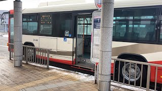 北鉄能登バス前面展望 車窓(雪)富来→高浜/ 富来線 富来1425発(羽咋駅前行)