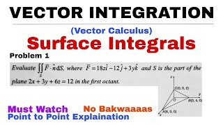 16. Surface Integral | Concept & Problem 1 | Vector Integration | Vector Calculus