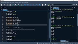 Python 33: True and False value testing using the bool function.