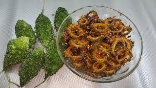 కరకరలాడే కాకరకాయ వెల్లుల్లి కారం/Bitter gourd fry/mom's kitchen telugu.చేదు లేకుండా సూపర్ గా ఉంటుంది