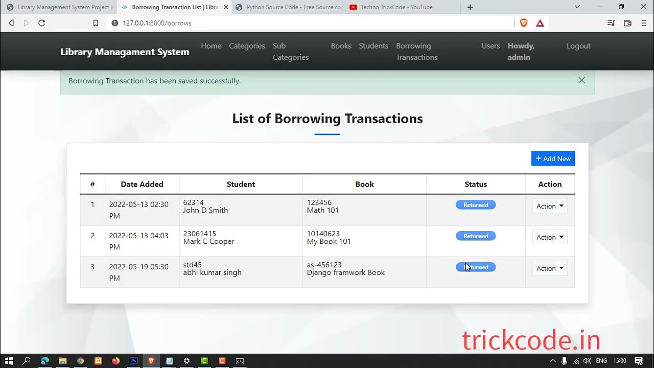 Library Management System Project In Django Python Python Django Mysql