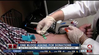 Blood donations needed before Hurricane Irma