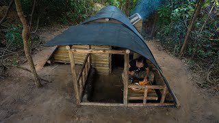 DUGOUT shelter build from START TO FINISH  Off grid living  Bushcraft 2022