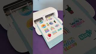 Summer stickers with clear vinyl sticker paper and Cricut