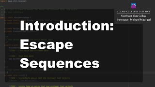 Java 1 Online, [1.09] Introduction: Escape Sequences