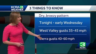 Strong wind gusts expected in west Sacramento Valley