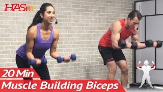 20 Min Home Bicep Workout with Dumbbells - Dumbbell Biceps Workout at Home Exercises Mass
