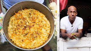 Fireside Macaroni Pie by Uncle Clyde in Paramin, Trinidad & Tobago | In De Kitchen