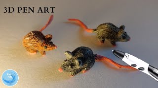 Making cute, realistic Rats with a 3D Pen | 3D Pen creations | Diodorama figures | 3D Pen art