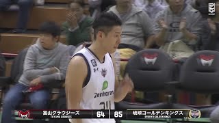 富山グラウジーズvs琉球ゴールデンキングス｜B.LEAGUE第7節 GAME2Highlights｜11.03.2019 プロバスケ (Bリーグ)