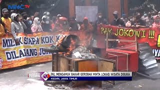 Tuntut Tempat Wisata Simpang Lima Dibuka, PKL di Kediri Unjuk Rasa Bakar Gerobak #LIM 14/10