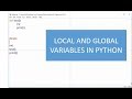 Local and Global variables in python