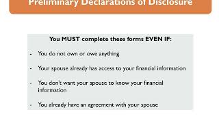 Financial Disclosures (Preliminary Declarations of Disclosure)