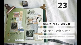 【Journal with Me】Travelers Notebook TN Standard size mix paper insert |标准版| 混合纸内芯复古手帐拼贴｜2020 五月 May