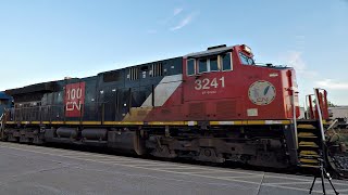 CN 3241 leads the westbound.