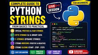 Python Strings Tutorial | Special Prefixes, Byte Strings, F-Strings, Indexing & Slicing