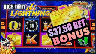 [4K] High Limit High Stakes Slot Machine $37.50 Bet Bonus and Nice Retrigger!!!