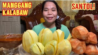 MANGGA KINALABAW | INDIAN MANGGO | SANTOL | FILIPINO FOOD MUKBANG | ASMR