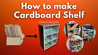 DIY storage organizer | cardboard organizer ideas | cardboard storage shelf | @art2follow
