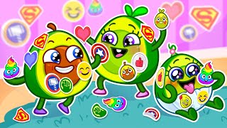 Funny Stickers Challenge! 😍👽 Kids Songs and Funny Cartoons with Pit & Penny