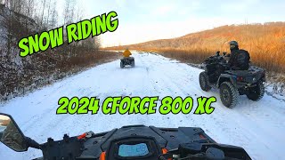 Pushing The CForce 800 XC On This ROCKY Snow Ride