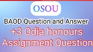 BAOD assignment question \u0026 answer +3 osou // BAOD -03 all Question answer..