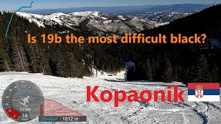 [4K] Skiing Kopaonik, 19b Ungroomed - Is This The Most Difficult Black? Serbia, GoPro HERO10